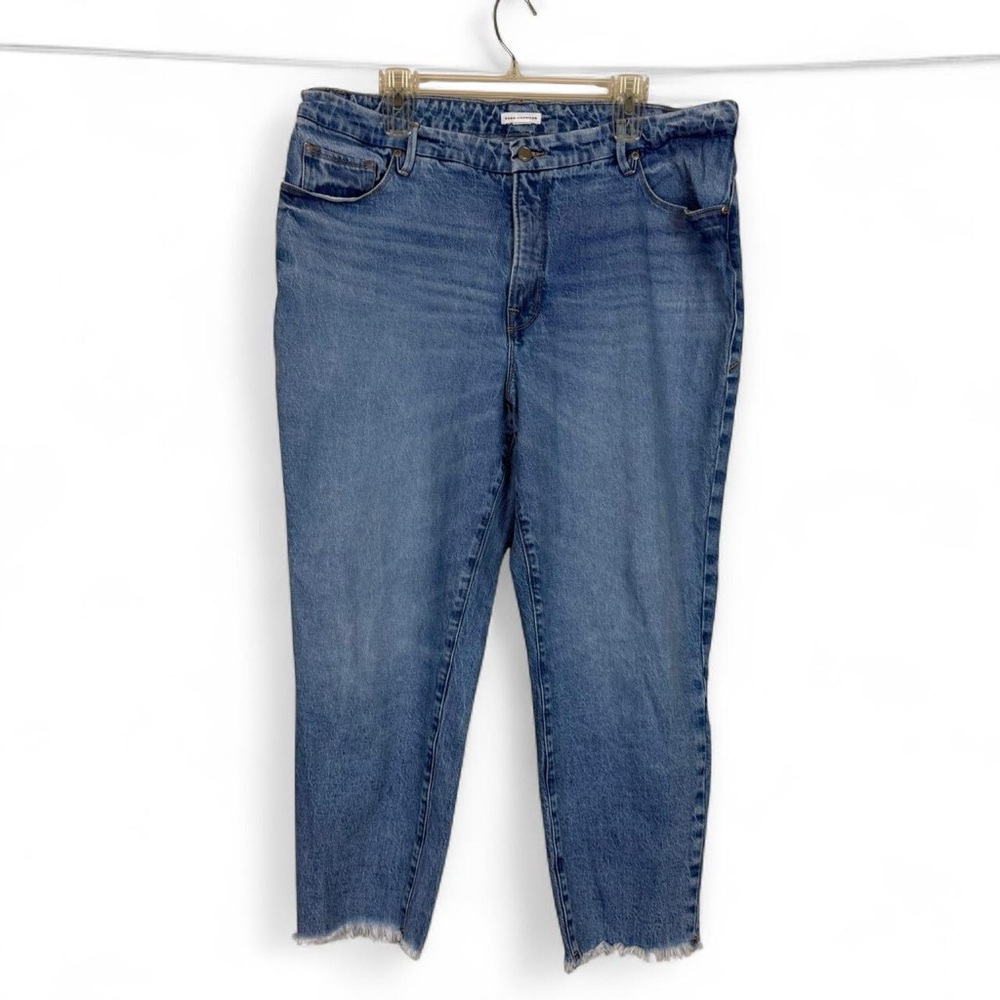 Good American Blue Cropped Ankle Jeans